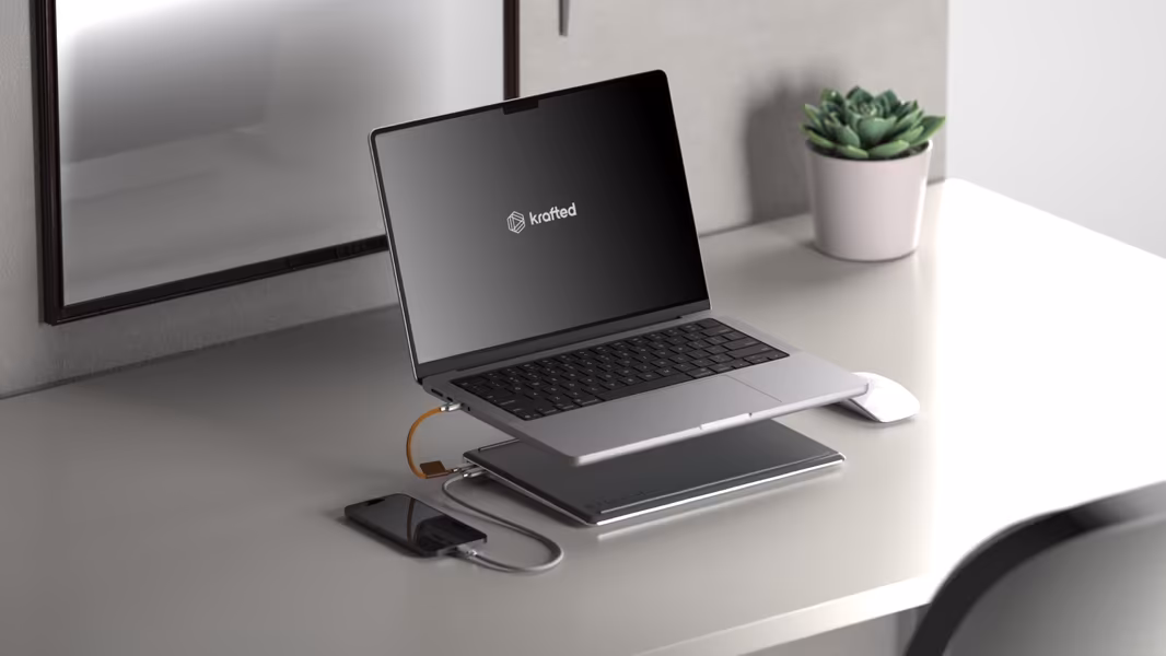 Представлен необычный аккумулятор Kickstarter Edge на 20 000 мАч в виде ноутбука без крышки