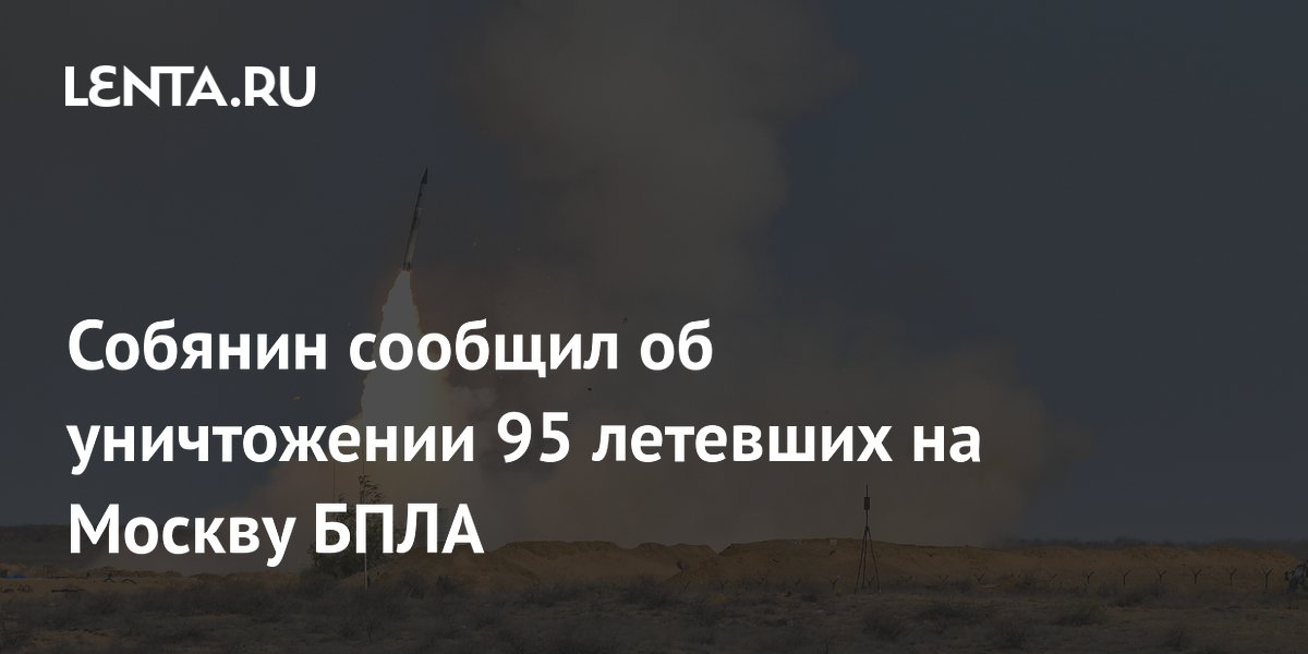Собянин: ПВО сбило 95 беспилотников, летевших на Москву