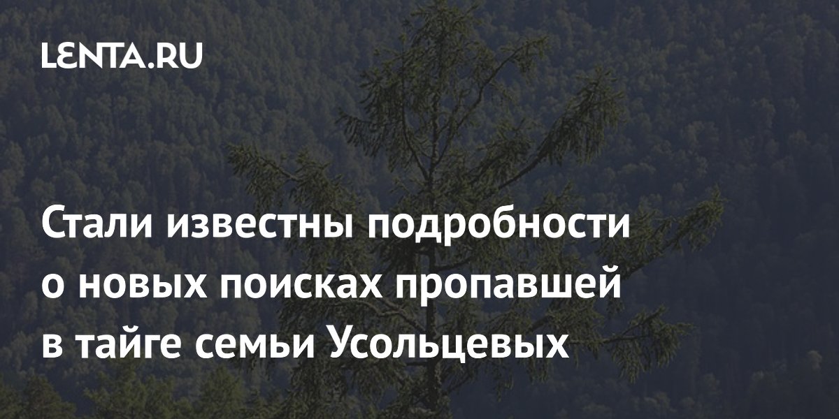 Поиски пропавшей в тайге семьи Усольцевых: обследовано 10 км, но безрезультатно