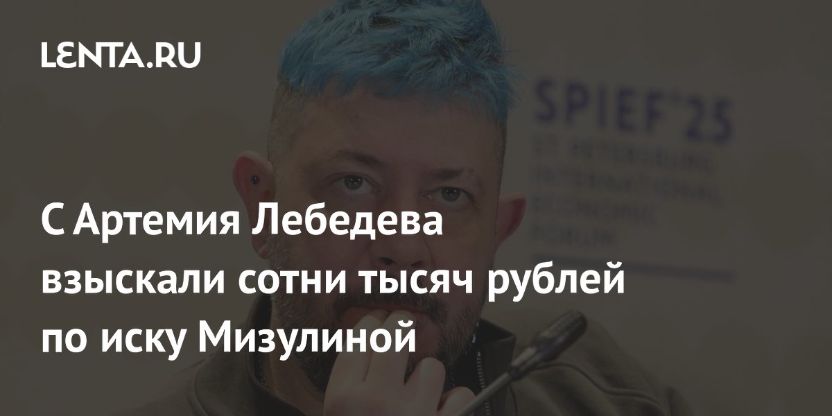 С Артемия Лебедева взыскали 300 тысяч рублей по иску Екатерины Мизулиной