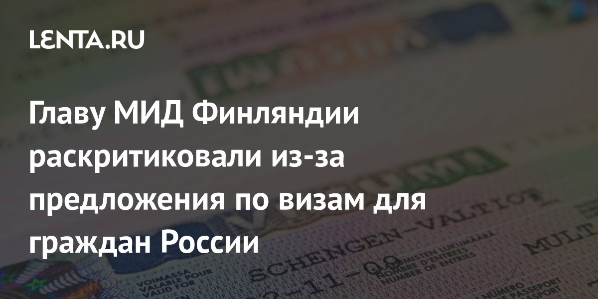 Финского политика возмутило предложение главы МИД Финляндии по визам для россиян