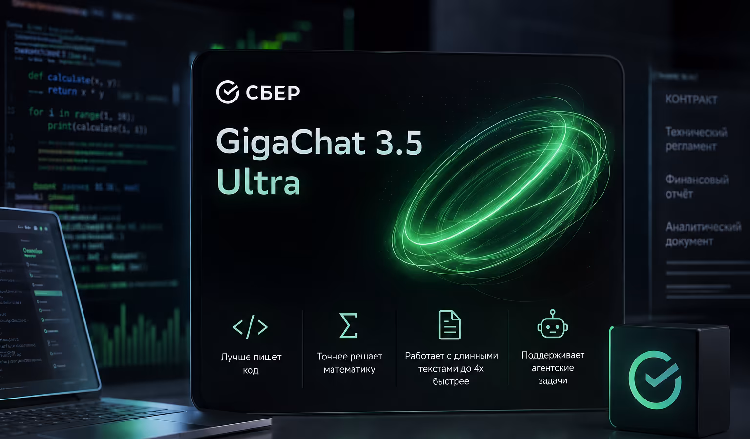 Сбер запустил GigaChat 3.5 Ultra: быстрее и компактнее, чем раньше