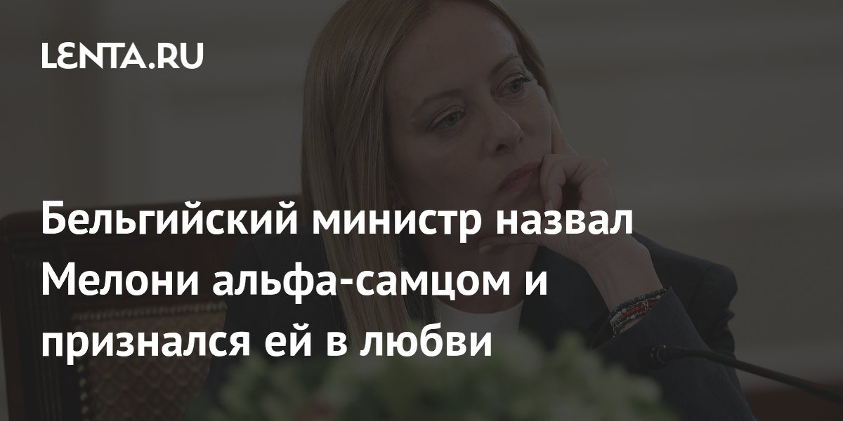 Бельгийский министр назвал Мелони «альфа-самцом» Европы и признался в любви из-за нападок Трампа