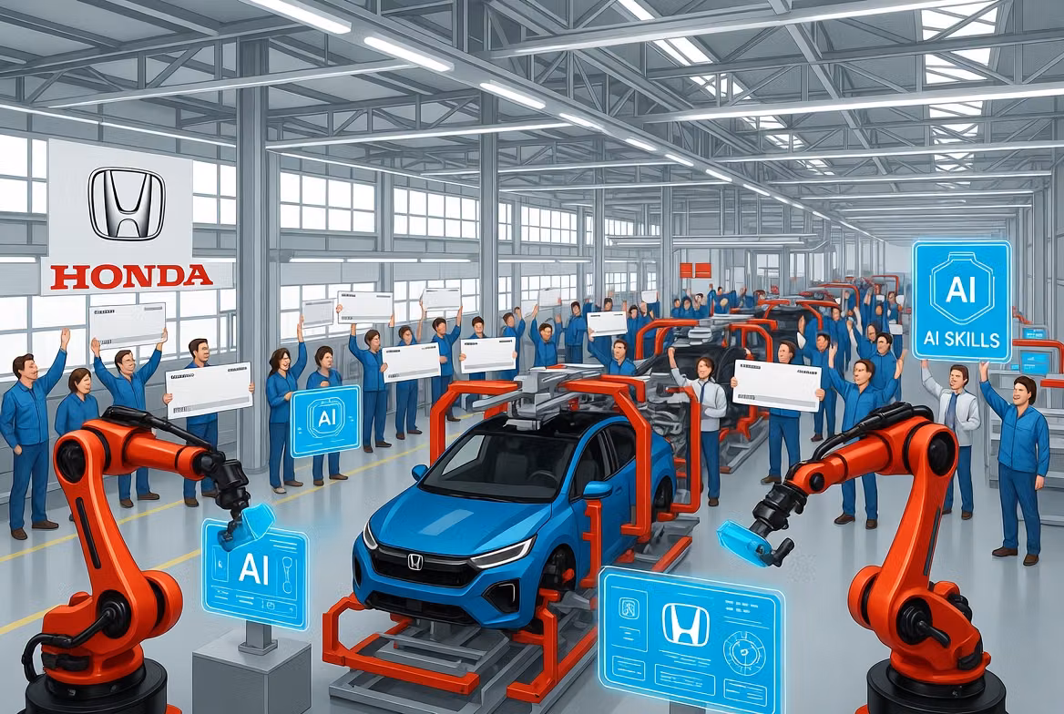 Honda платит сотрудникам до 1000 долларов в месяц за использование ИИ