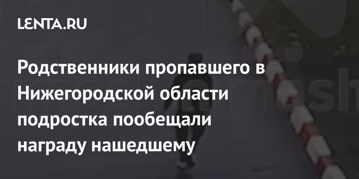 Пропавшего в Нижегородской области подростка ищут с наградой в 100 тысяч рублей