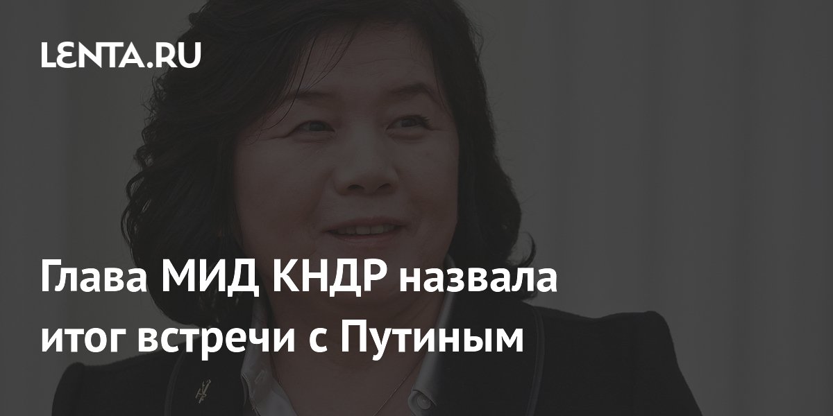 Глава МИД КНДР: встреча с Путиным подтвердила курс на развитие отношений