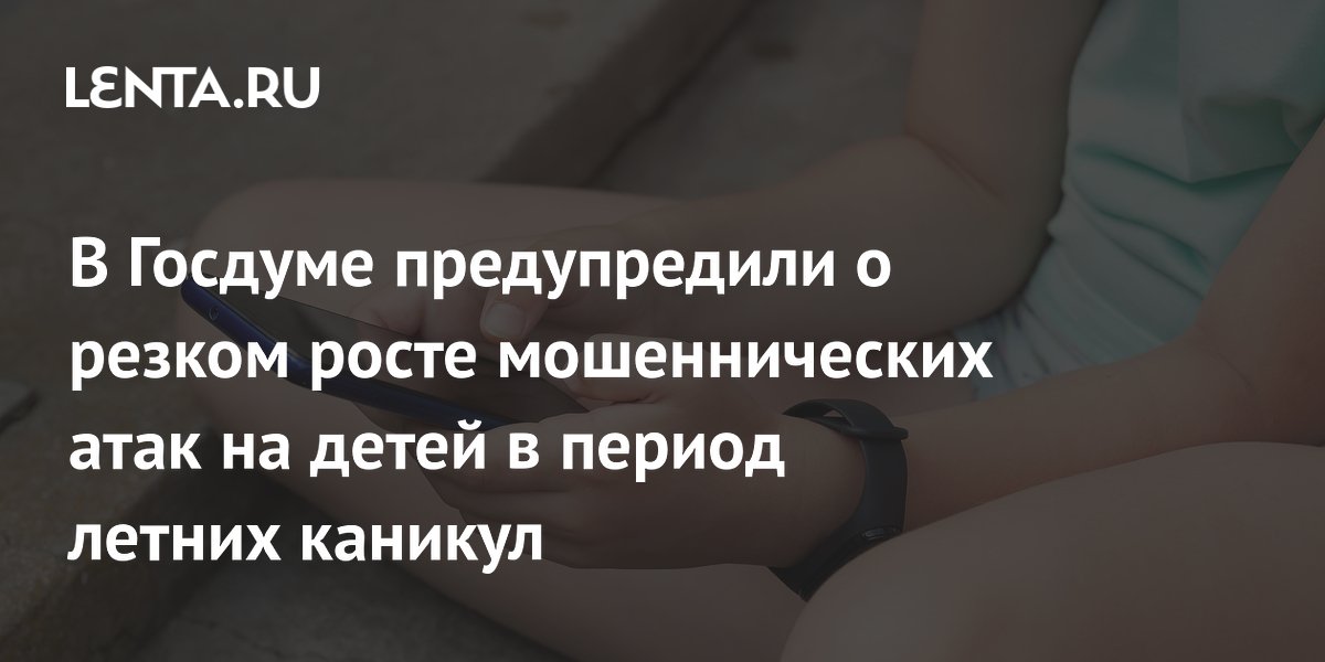 Депутат Госдумы предупредил о росте мошеннических атак на детей в летние каникулы