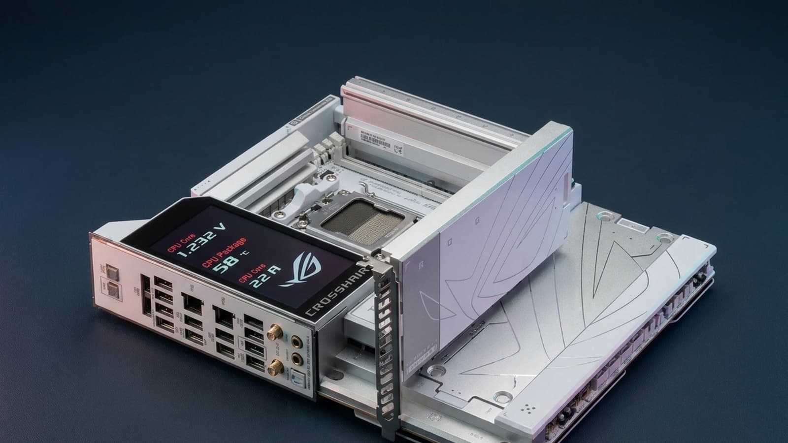 ����� ����������� Asus ROG Crosshair X870E Glacial ��� AMD AM5: ���� 133 ���. ������