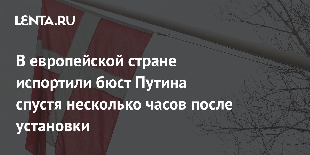 В Дании спустя шесть часов после установки испортили бюст Путина