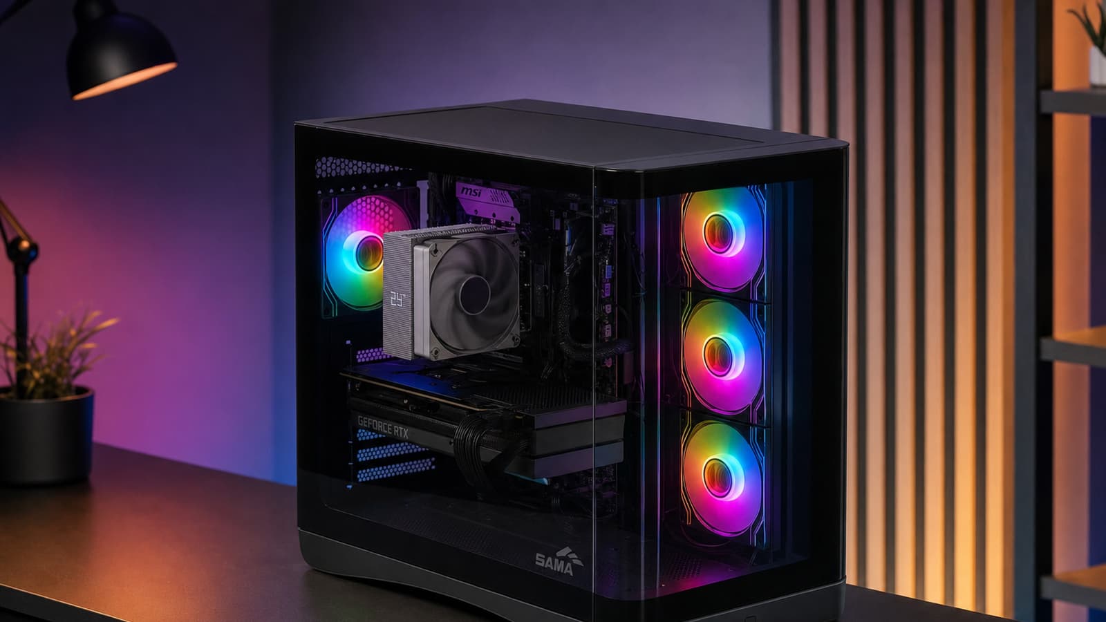 Обзор корпуса Sama V62S: широкий, с двумя стеклянными стенками и четырьмя ARGB-вентиляторами