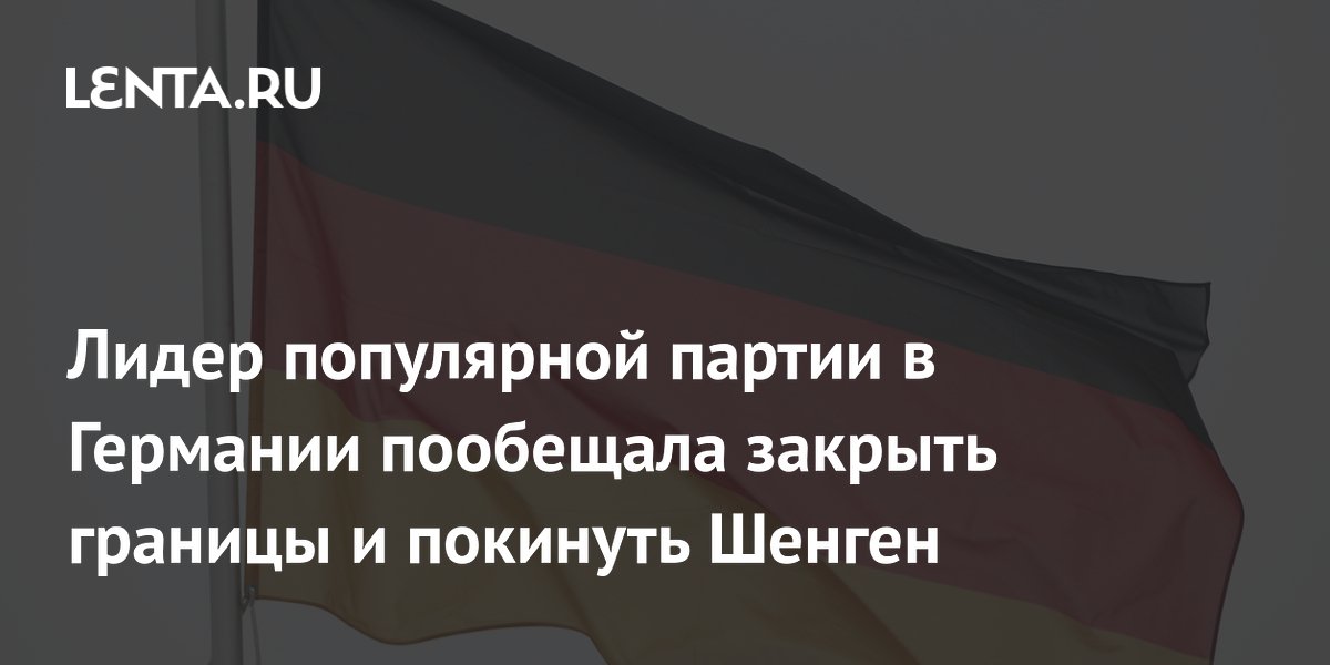 Лидер АдГ пообещала закрыть границы Германии и выйти из Шенгена